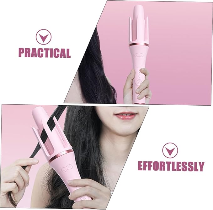 Handheld Automatic Hair Curler Temperature Fast Heating for Effortless Curls for Dry and Wet Hair Compact for Travel and Home Use
