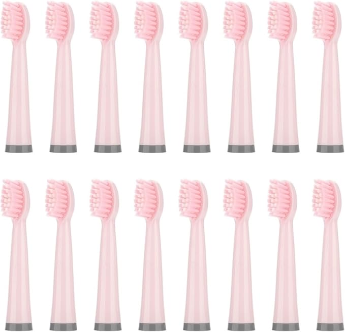 16pcs Compatible for Uphylian/Konka/PHYLIAN A11 Toothbrush Replacement Heads Soft Brush Bristles Nozzles(16PCS Pink)