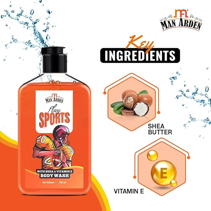 G-Man Arden Play Sports Luxury Body Wash Infused With Shea Butter &amp Vitamin E 250ml