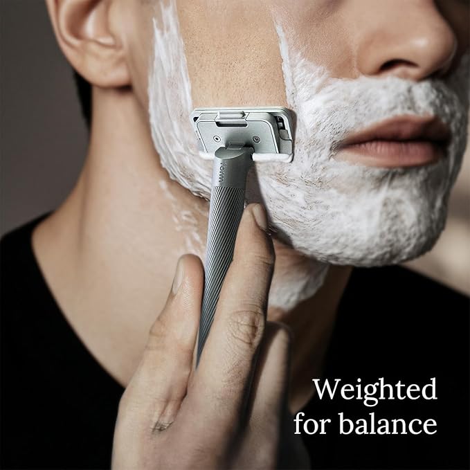 Form Razor | Aluminum Dual-Blade Safety Razor with 10 Single-Edge Blades | Eco-Friendly and Cost-Efficient Shaving Solution For Men and Women (Silver)