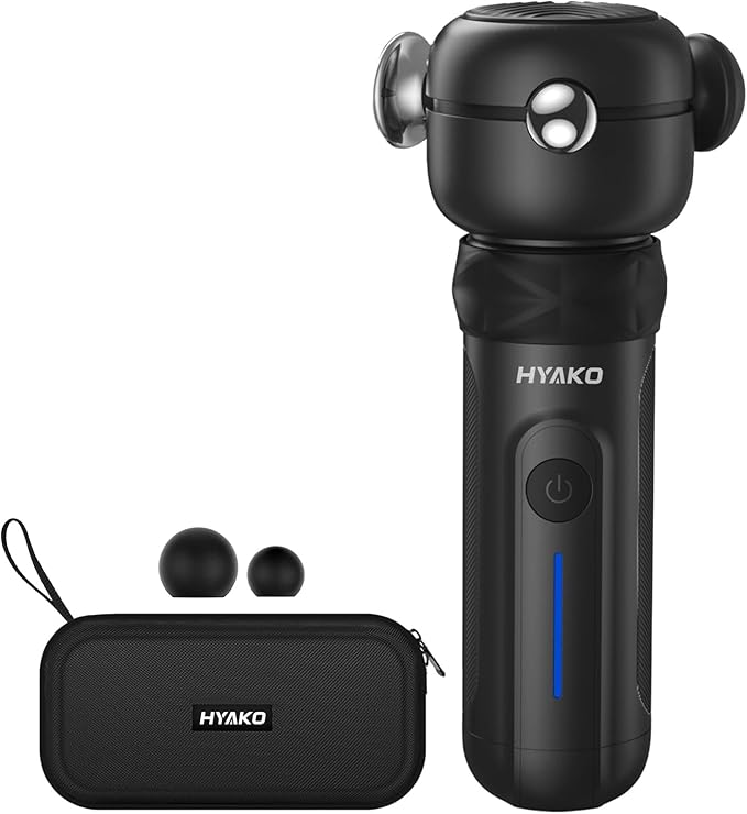 HYAKO SE Muscle Therapy Massage Gun - Deep Tissue Vibration Massager Non-Invasive Design for Full-Body Care Pain Relief for Back Neck Leg Shoulder – Gifts for Men and Women (Black)