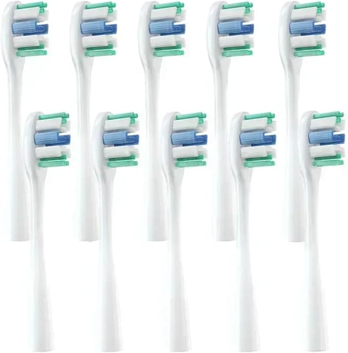 10pcs ReplacementCompatible for Usmile Y1/U1/U2 Toothbrush Heads Tooth Clean Brush Nozzles(10WhiteBlueF)