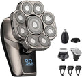 Mens Electric Head Hair Shaver Cordless Rechargeable Rotary Shaver For Bald Head &amp Skull Wet/Dry Waterproof Head Razor For Hair Cutting Ultimate Grooming Tool