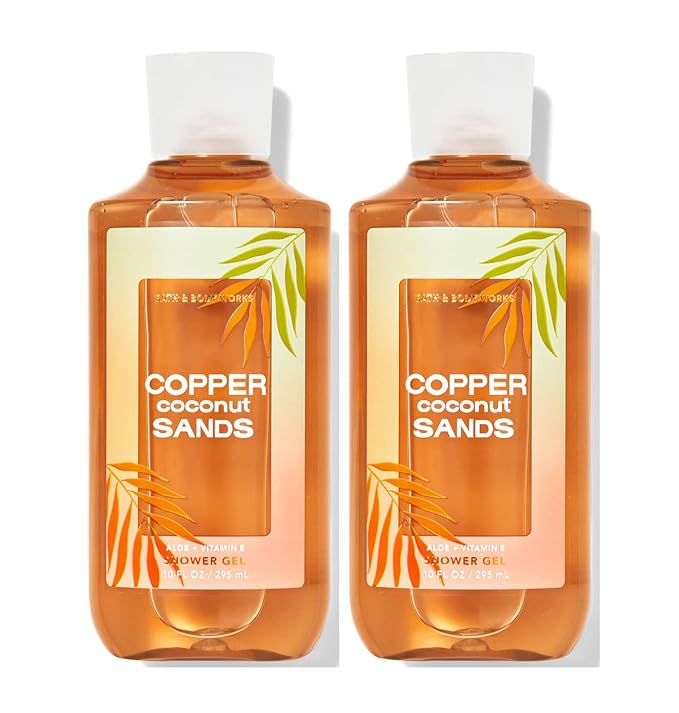 Bath &amp Body Works Copper Coconut Sands Shower Gel Gift Sets 10 Oz 2 Pack (Copper Coconut Sands)