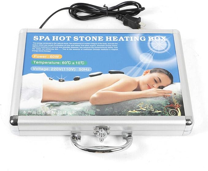 YIYIBYUS 16PCS Hot Stone Massage Spa Set Natural Jade Heated Warmer Heating Rocks with Package Box for Spa