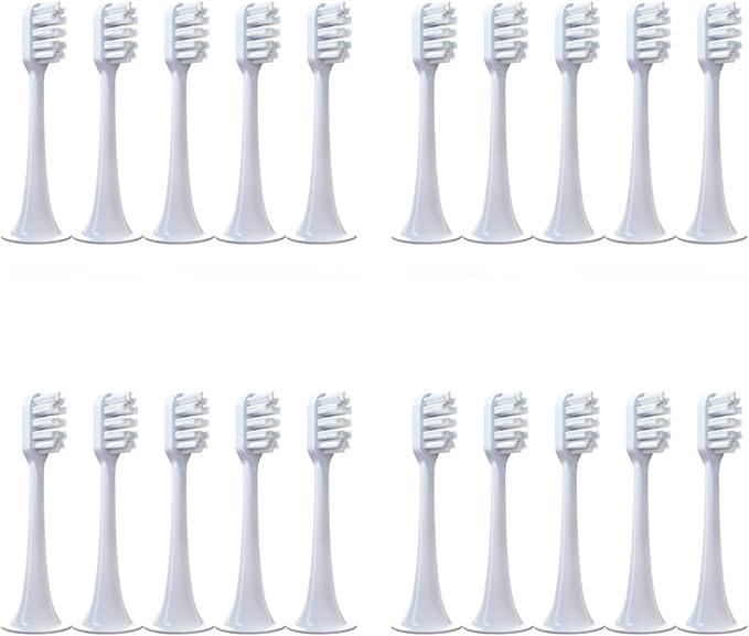 20pcsCompatible for XIAOMI MIJIA T300 T500 Sonic Toothbrush Heads Teethbrush Replacement(20pcs Blue-Standard)