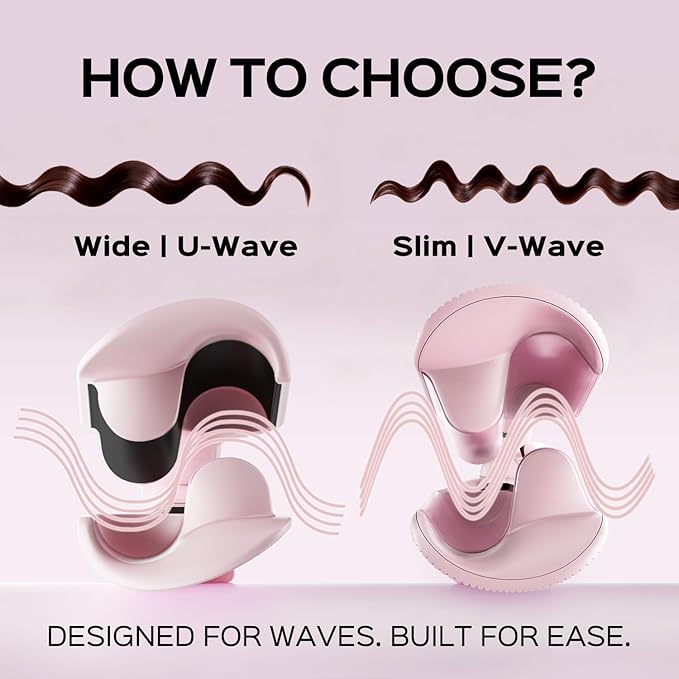 Waver Curling Iron Lena S12 Beach Waver Curling Wand Hair Tool with 2 Barrels Anti-Scald Protection Adjustable Time &amp Temps Dual Voltage Titanium Coating for Effortless Long-Lasting Waves