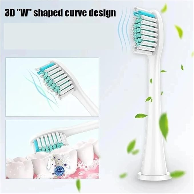 Compatible for Philips Sonicare 8Pcs Replacement Brush Heads - DiamondClean HX3/HX6/HX9 Series HX6064(8 White 8 Black)
