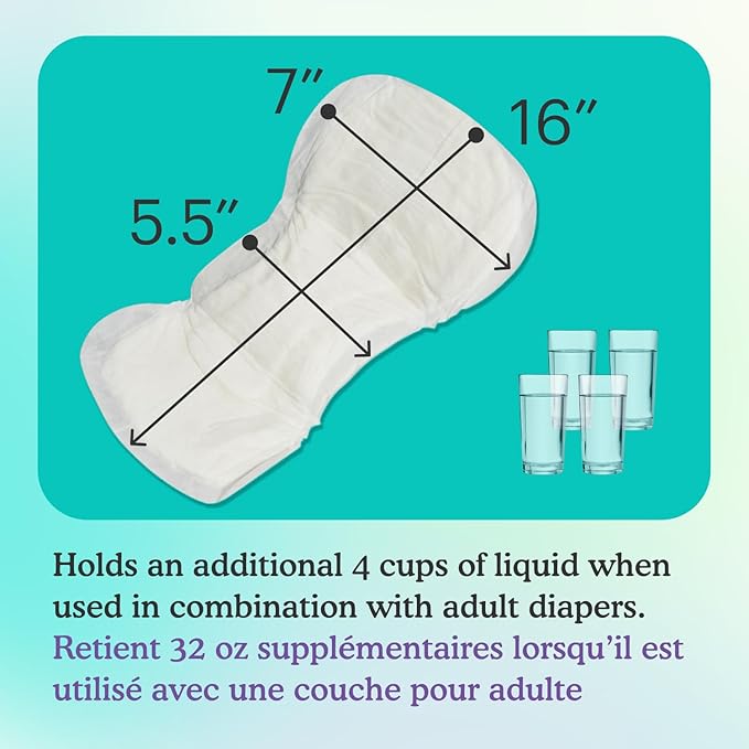 Because Overnight Booster Pads Fit All Adult Diapers Helps Keep Your Adult Diaper Active All Night Adds 4 Cups to Incontinence Underwear Extra Absorbency 45 Count
