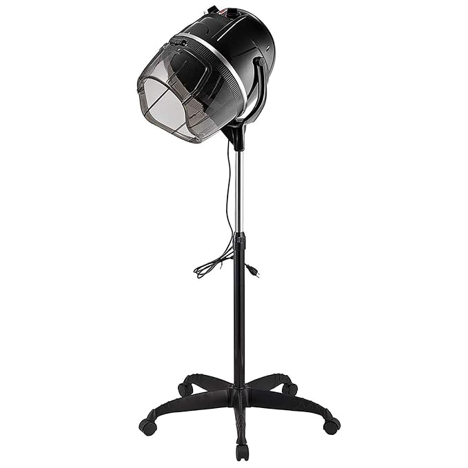 Adjustable Ionic Hooded Hair Dryer Professional Stand up Bonnet Hard Hat Dryer on Wheels Salon Barber Beauty Hair Treatment Styling Equipment