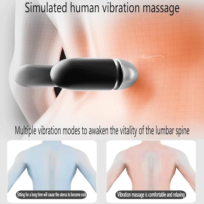 3-in-1 Back Massager Electric Lumbar Support Pillow with Heat &amp Vibration Waist Wedge Bolster for Bed or Office Chair Lower Back Pain Relief (Grey1pcs)