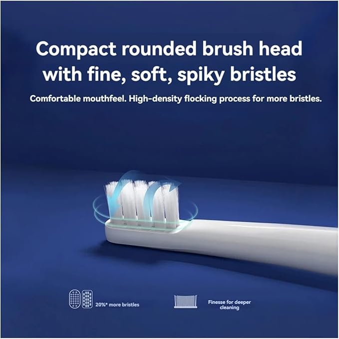 6/12Pcs Replacement Brush Heads Compatible for T100 Mes603 Electric Toothbrush Vacuum Soft Bristle Suitable Nozzles(T100-WH-12PCS)