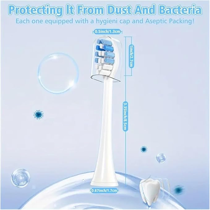 16Pcs Replacement Toothbrush Heads Compatible for 4100 6500 6100 7500 5300 1100 Brush Head(16pcs Blue)