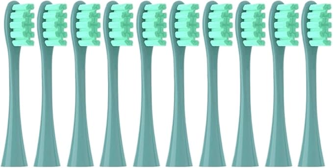Replacement Brush Heads for Oclean X PRO Elite/Flow/F1/One/X/All Series Sonic Electric Toothbrush Dupont Blue Green Soft Bristle(10 Green)