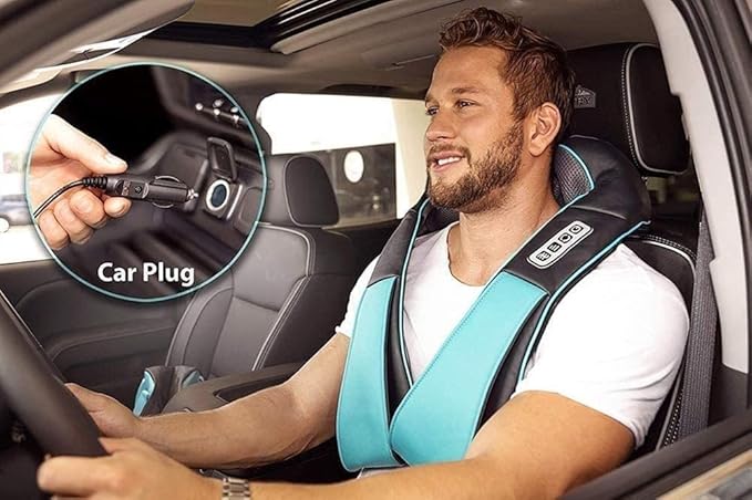 Neck and Back Massager with Heat Electric Deep Tissue 3D Kneading Massage Pillow Body Muscle Pain Relief Home Office and Car Use
