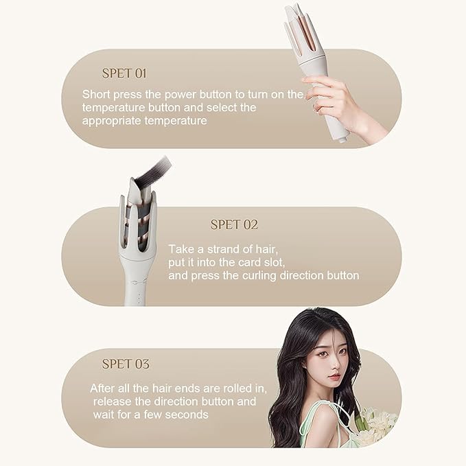 Automatic Hair Curler – 32mm Rotating Barrel Ceramic Coated Styler Negative Ion Technology | Auto Curling Wand with Auto Shutoff Effortless Waves for Long Short Hair Styling Tool