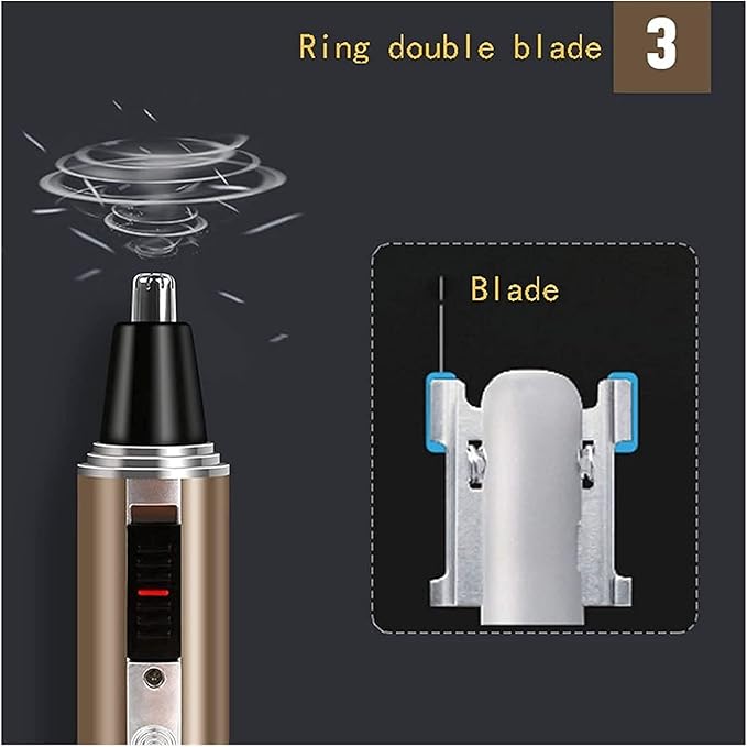 Ear and Nose Hair TrimmerUSB Rechargeable Nose Hair Trimmer for Men and Women Waterproof Dual Edge Blades