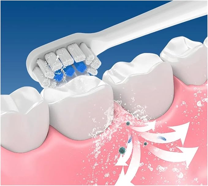 Replacement Brush Heads Compatibility for Mijia T301 T302 T501 /501CSonic Toothbrush Head Soft Bristle Nozzles(T301-302-WH3BK3)