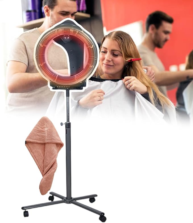 Professional Salon Standing Hair DryerSalon Hair Dryer1200wLed Control PanelTelescopic Support RodUniversal Pulleyfor PermDyeDryStylewith Towel