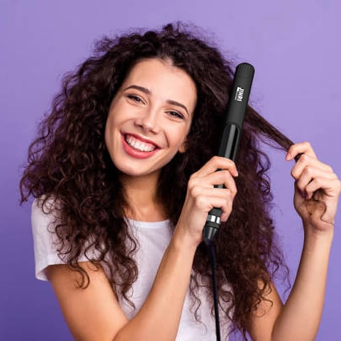 JINRI Professional Salon Flat Iron with 1 Inch Plate Ceramic Tourmaline Ionic Hair Straightener and Curler Auto Shut Off