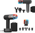 Sharper Image Powerboost Hot + Cold Massage Gun Bundle - Deep Tissue Percussion Massagers with Heat/Cool Therapy Multiple Attachments &amp Speeds Quiet Ergonomic Design Muscle Relief Workout Recov