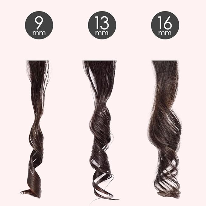 fosa 9mm Thin Curling Wand Hair Curler Mini Hair Curler Skinny 3/8 Inch Curling Iron Quick Heat 2 Temp Settings Auto Shut Off for Short Long Hair Styling (US Plug)
