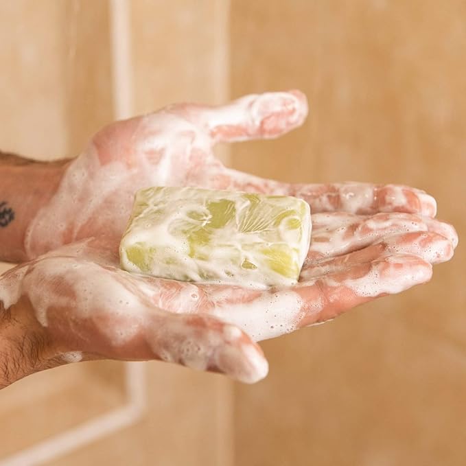 Lime &amp Sandalwood Solid Shower Gel | Plastic Cruelty and Paraben Free | Vegan | Moisturising Body Soap For The Shower