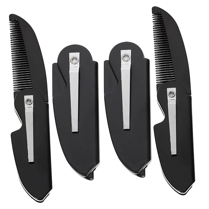 NOLITOY 20pcs Men's Mustache Brush Beard Comb Folding Pocket Combs Hair Accessory Travel-friendly