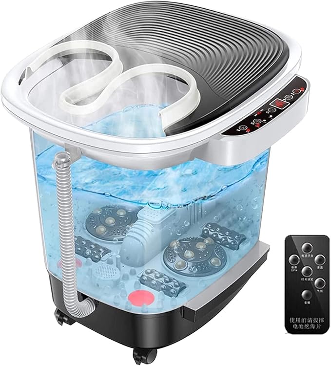 Foot Spa Massager Heat Bubbles Vibration 6 Rollers Digital Temperature Control Relax Tired Feet Relieve Muscle Pain Home Use