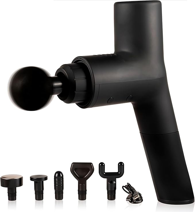 Deep Tissue Muscle Massage Gun | Powerful Handheld Percussion Massager | Back | Neck | Full Body Muscle Recovery | 22 lbs Stall Force | 8 mm Amplitude | 6 Speeds | Quiet | 240 Min Battery