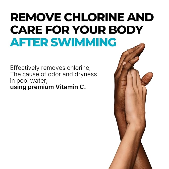 Chlorine Removal Body Wash for Swimmers | Vitamin C Removes Chlorine &amp Restores Skin Barrier | For Pool Saltwater &amp Hard Water | Sulfate-Free Silicone-Free (10.58 oz Pack of 2)