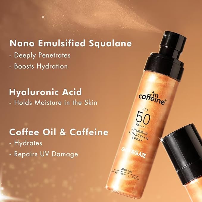 Mcaffeine's SPF 50 PA++++ Body Shimmer Spray Limited Edition 100ml