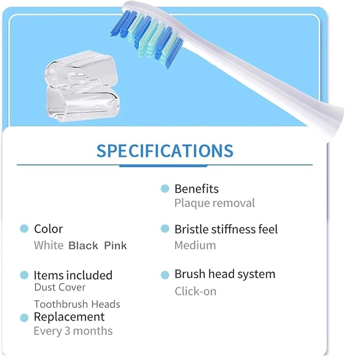 4 Pcs Replacement Brush Heads Compatible for HiLink Lebooo Toothbrush Head Teeth Cleaner(Pink)