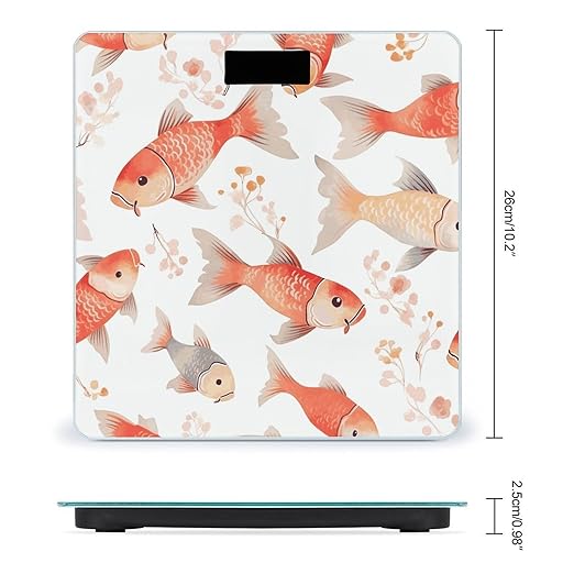 Fish Smart Scale for Body Weight Accurate Bathroom Scale with LED Display Digital Weight Scales Weighing Machine High Precision Scales for Bath Home