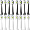 Replacement Toothbrush Heads Compatible with Electric Compatible for and Other Snap-On Handles(8White 8Black)