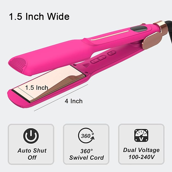 Straighteners and Curler Hair Straighteners &amp Curlers in One with 140℃- 220℃ Adjustable Temperature Straightener with Ceramic Thin Floating Plate LCD Display