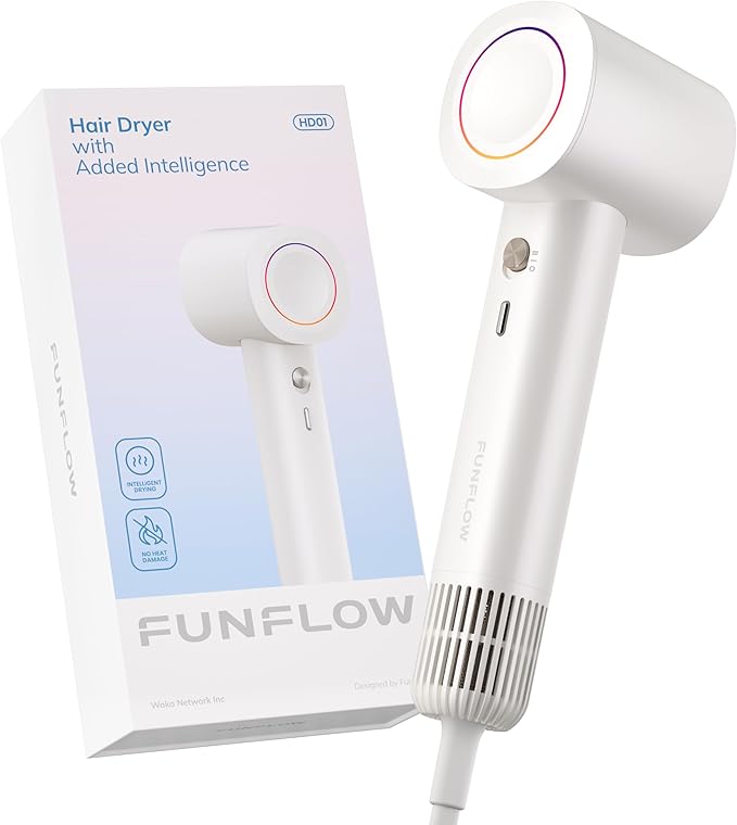 Family Essential Hair Dryer Bundle – Ultra-Light AI Smart Blow Dryer + 5-in-1 Automatic Airwrap Styler for Effortless Styling and Fast Drying