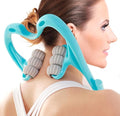 Handheld Massager with 6 Balls - Premium Deep Tissue Relief for Neck Back Shoulders and Legs (Blue)
