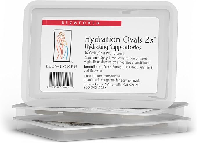 Bezwecken – Hydration Ovals 2X (3 Pack) – 16 Extra Strength Oval Suppositories - Professionally Formulated to Alleviate Vaginal Dryness in Menopausal Women - Safe &amp Natural