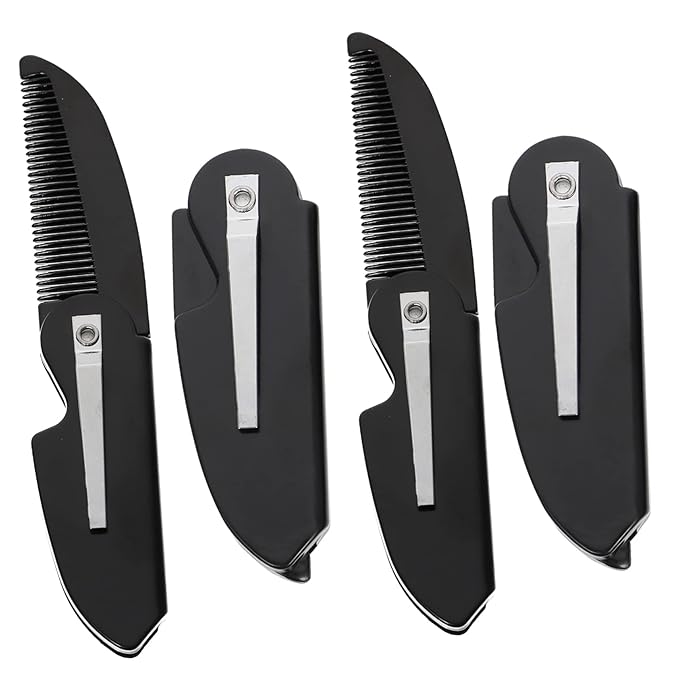 Housoutil 12pcs Portable Folding Pocket Combs for Men Beard Styling Combs Travel-friendly Hair for Grooming Beards and Hair Practical Supply Accessories