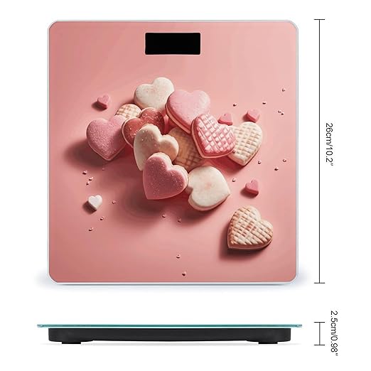 Valentine's Day Food Bathroom Scale for Body Weight Bathroom Weighing Scale with Backlit LCD Display Highly Accurate Measures Weight Up to 180kg
