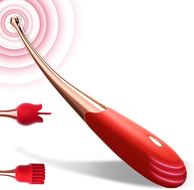 Portable Vibrating Massager -Clitioral Sucker Relaxes Muscles Viboatoars Toy 7 Modes Couples - for Body and Back Foot Silent Personal for Sports Adult Tools Relaxation 1104Q91 (red)