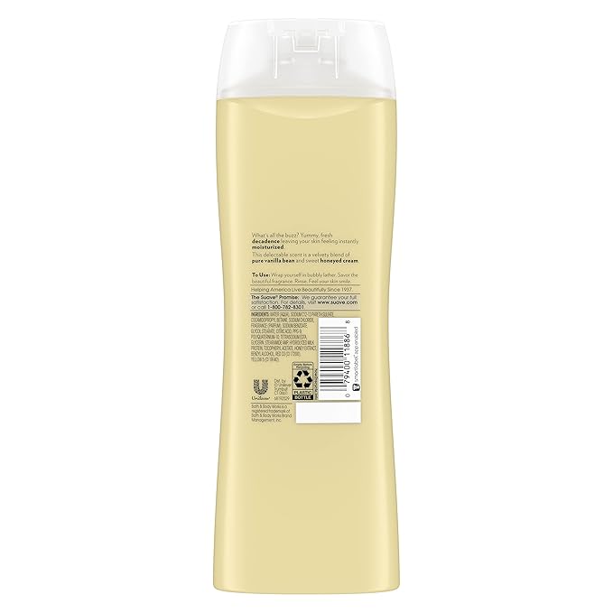 Suave Essentials Body Wash Creamy Milk and Honey Splash 15 Fl Oz (Pack of 6)