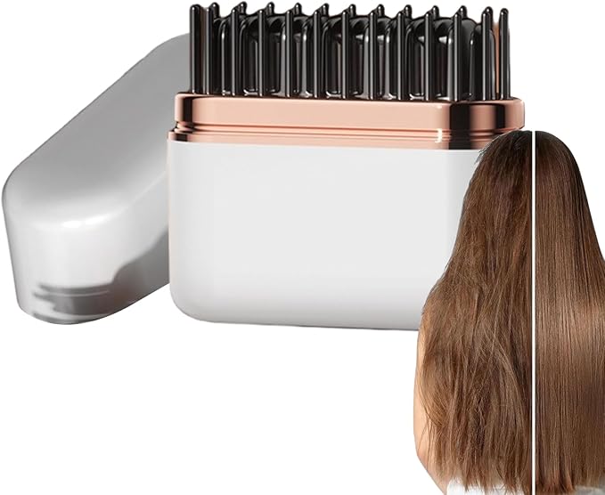 Hair Straightener Comb – Long Lasting Battery – Mini Straightener Brush for Cordless Hair – for Women and Ladies and Girls and Girlfriend and Mother for School and Party and the