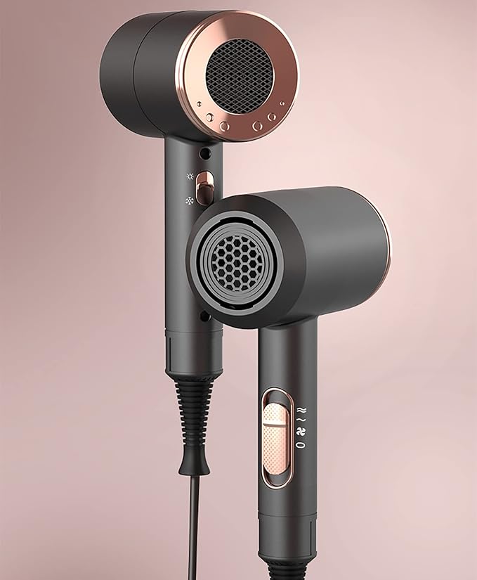 Powerful Electric Hair Dryer Low Noise Below Dryer Hot Cold Wind Hairdryer 3 Heat Settings 2 Speeds 2 Nozzles 2200W 220V