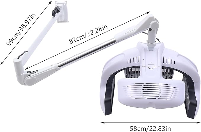 Hair Salon Dryer Wall Mounted Professional Hooded Dryer Multifunctional Adjustable Salon Equipment with LCD Panel and Heating Plate Temperature and Time Controllable Hairdressing Dyer