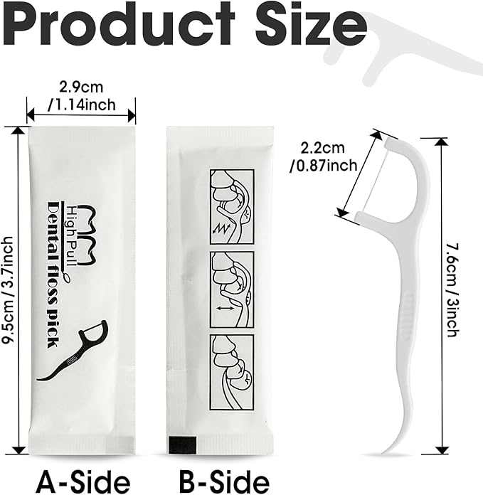 AZEN 1500 Count Dental Floss Bulk Individually Wrapped Floss Picks Toothpicks Flossers for Adults Ideal Travel Flossers for Deep Cleaning