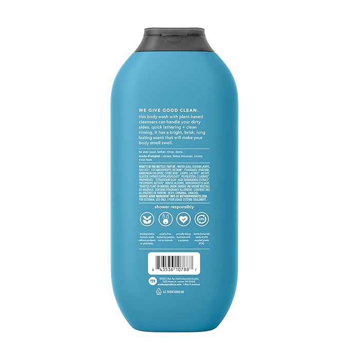 Method Men Body Wash Cedar + Cypress and Glacier + Granite Paraben and Phthalate Free 18 FL Oz (Pack of 3) Bundle
