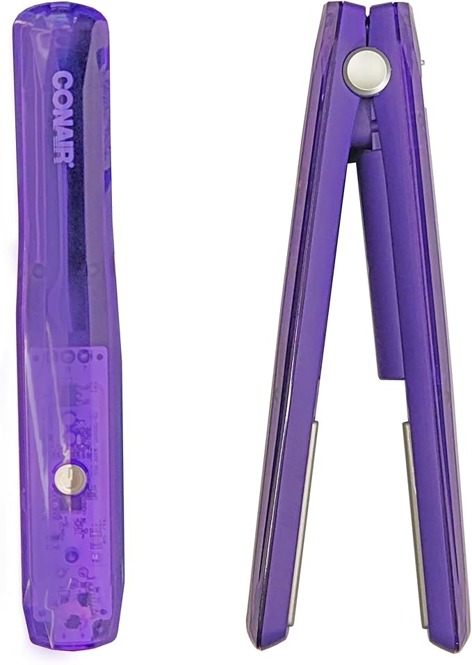 Conair Violet Vamp Women's Cordless Ceramic Hair Straightener - Rechargeable Flat Iron with Ceramic Technology Stylish Pouch Included