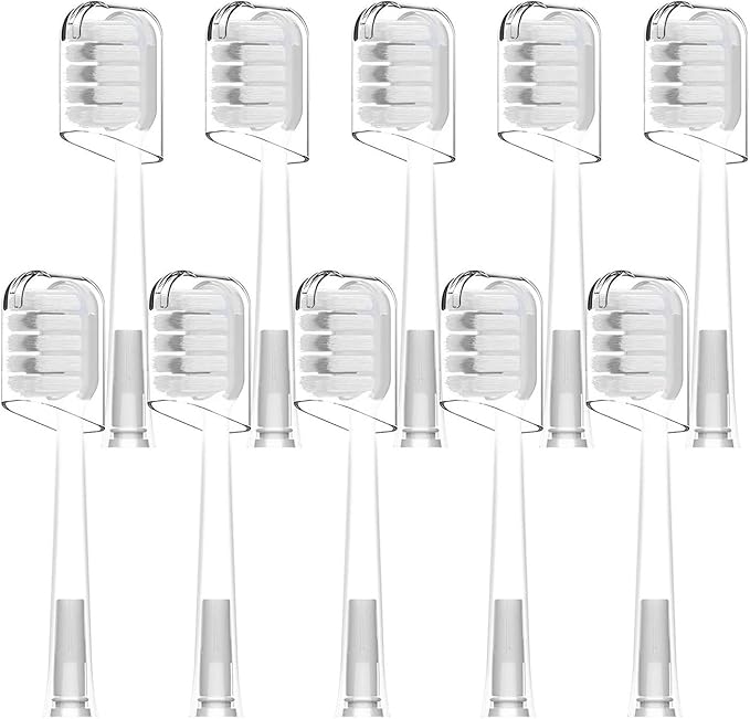 Compatible10 Pcs/Pack Replacement Toothbrush Heads for Laifen Wave Electric for Sensitive Gum Care Transparent